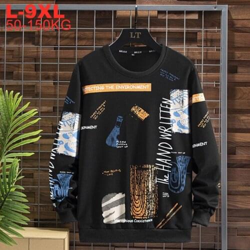 Men Spring Black White Pink Oversize Sweatshirt Male Big Size 9xl 8xl 7xl Mens Hoodies Streetwear Pullovers Hip Hop Sweatshirts
