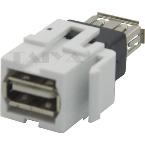 Usb 2.0 keystone female to female with white color
