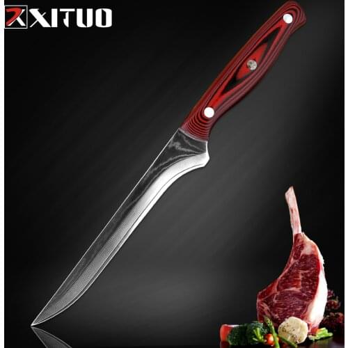 XITUO Boning Knife VG10 Japanese Damascus Kitchen Knifes Meat Chopper Cleaver Chef Slicing Filleting Cooking Tools Butcher Knife