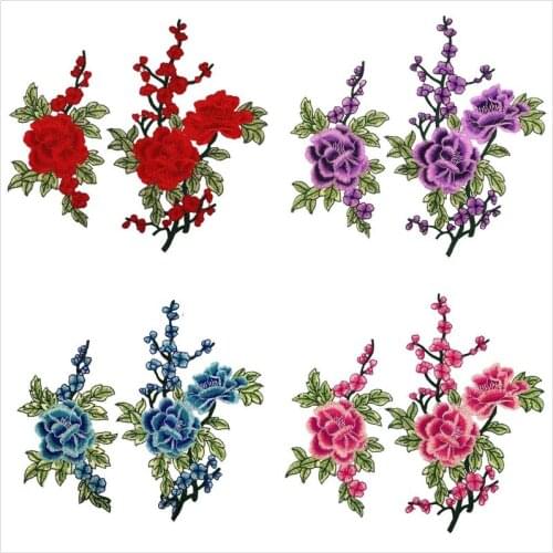 10pcs/lot Large Sew Embroidery Patch Flower Plum Shirt Dress Clothing Decoration Sewing Accessories Gift Diy Applique