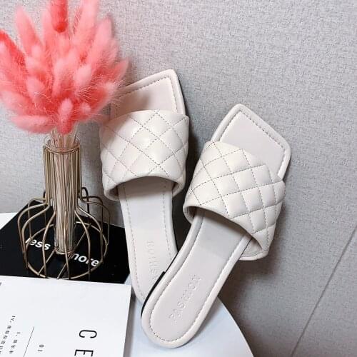 2021 Fashion Brand Women Slipper Summer Outdoor Vacation Beach Flip Flop Flat Heel Casual Snadal Slip On Open Toe Slides Shoes