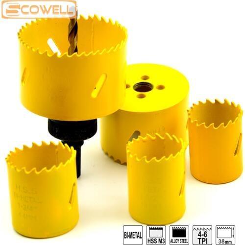 30% Off 6PCS 32mm-73mm HSS Bi-metal Hole Saw sets professional crown saw blades with arbor drill bits kits for hole cutting