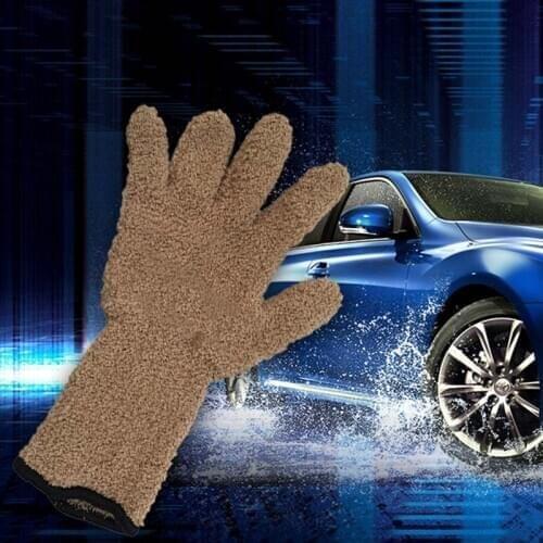 Auto Car Cleaning Gloves Detailing Dust Removal Gloves Coral Velvet Knitted Super Soft Microfiber Car Care Wash Cleaner Glove