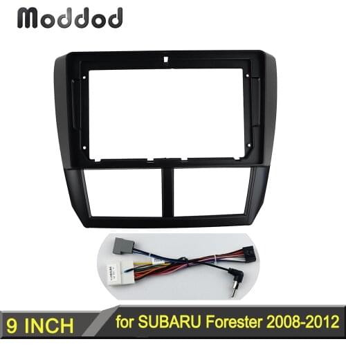 Double Din Car Radio Fascia fit for SUBARU FORESTER 2007-2013 Dash Mount Surround Trim Kit Audio Stereo Panel Adapter 9 Inch