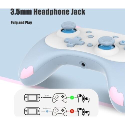 Mini Cat Wireless Switch Speaker Controller Compatible For Bluetooth Gamepad For Nintendo Switch/Lite Game Joystick With Wake Up