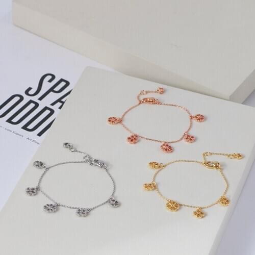 European and American niche design lucky flower shape small fresh bracelet ladies gift simple multicolor