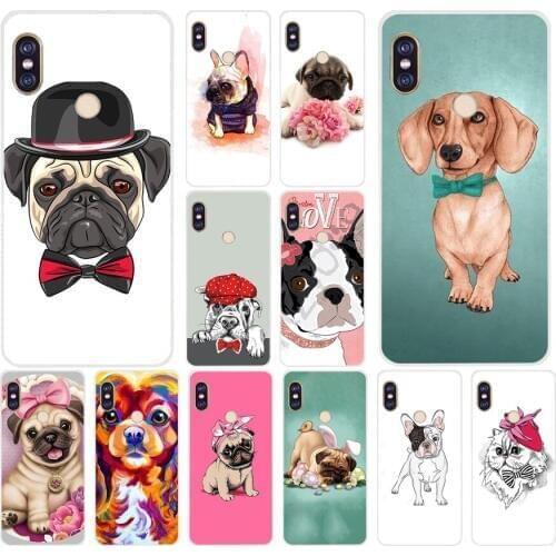 276FG Puppy Pug Bunny Cat Princess French Soft Silicone Tpu Cover phone Case for xiaomi redmi 5A 8 8A 5Plus note 5 5A 8 8t Pro