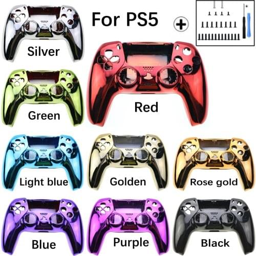 JCD 1Set Replacement Shell DIY Housing Case Accessory For PS5 Controller Cover Handle Electroplating Games Accessories DS5 Cont