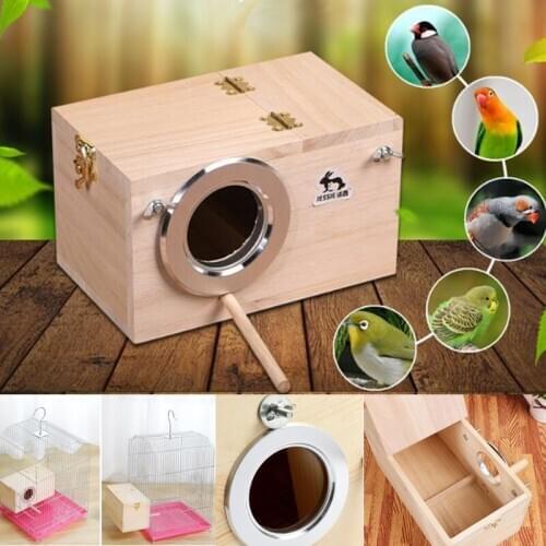 Wood Bird House Nest Birds Breeding Box Bird Parrot Breeding Decorative Cages Pet Accessories Home Balcony Decoration