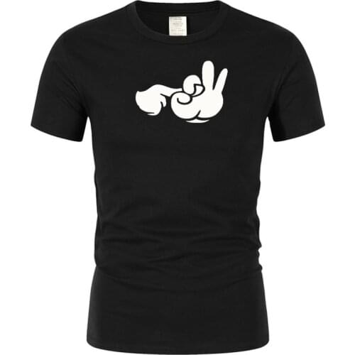 Short Sleeve T-Shirt Funny fingers dazzling skills mens T-shirt pure cotton