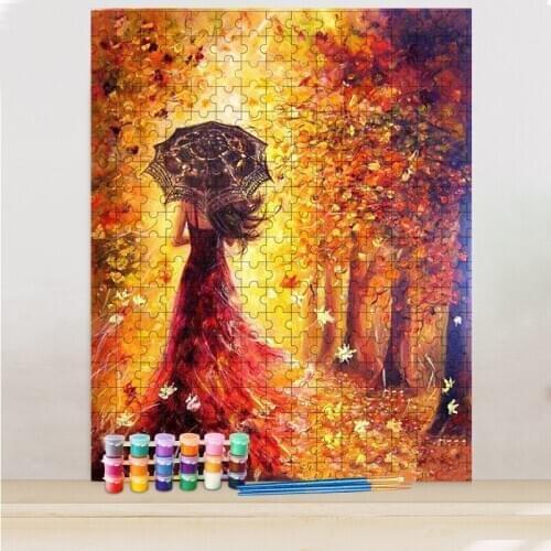 GATYZTORY DIY Painting By Numbers Jigsaw Puzzle Golden Girl Canvas Drawing For Adult Figure Handpainted Gift Home Wall Art