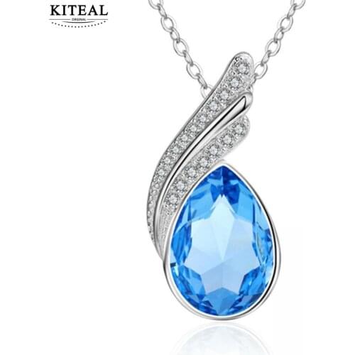 KITEAL 2018 newest Maiden necklaces pendants Wing-shaped zircon pendant angle wing collier plastron diy