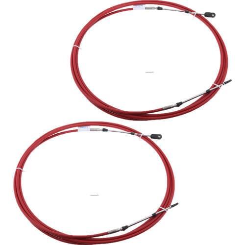 2 Pack Red Throttle Shift Remote Control Cable for Yamaha Outboards 13 FT