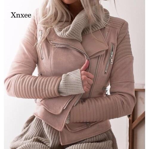 Winter Womens Slim Cool Jacket Lapel Motorcycle Jacket Jacket Retro Leather Motorcycle Short Punk Crop Top Motorcycle Jacket