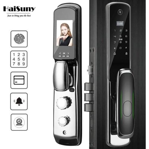 2021 HAISUNY Biometric Fingerprint Lock Password. IC Card, Key To Unlock WiFi APP Smart Lock Electronic Door Lock Digital Lock