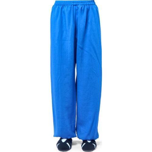 17color Unisex wudang Linen Wudang tai chi linen trousers martial arts bloomers kung fu exercise pants blue/black/gray/green
