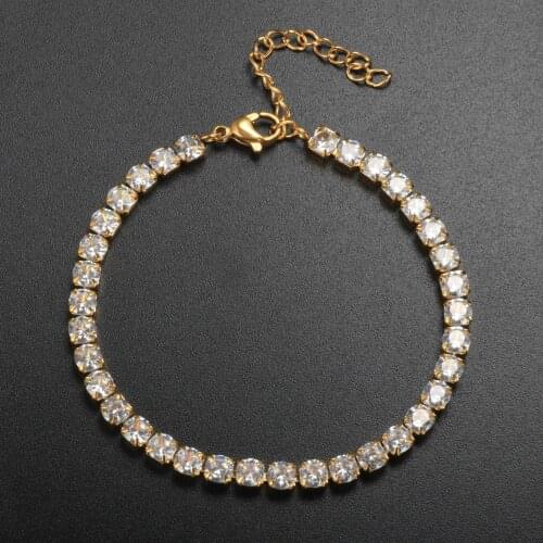 Fashion CNC CZ Stone Women Bracelet Stainless Steel 18K Gold Plated Bracelets For Luxury Wedding Jewelry Gift