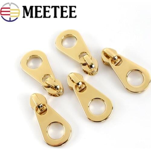 10/20pcs Lightgold Zipper Sliders for 5# Sewing Nylon Zippers DIY Zip Head Bag Pocket Repair Kits Replacement Tailor Tools