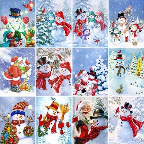 MomoArt Diamond Embroidery Snowman Crafts Kit 5D DIY Diamond Painting Sale Cartoon Full Square Mosaic Home Decor Gift