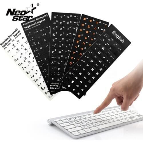 Keyboard Stickers Laptop Spanish/English/Russian/French/Deutsch/Arabic/Korean/Japanese/Hebrew/Thai Letters Keyboard Layout Cover