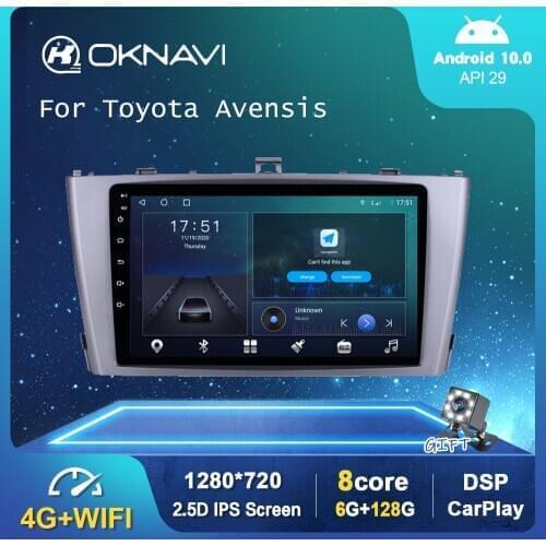 Newest Android 10.0 Car Radio For Toyota Avensis Verso 2009-2015 GPS Multimedia Stereo Auto Player Carplay 6G 128G DSP 9" No DVD