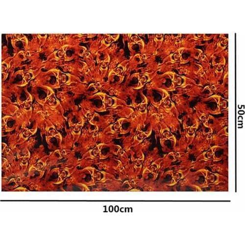 New 50*100Cm Fire Skeleton Hydrographic Water Transfer Film Hydro Dipping Printing