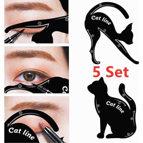 1/5Set New Eyeliner Stencils Cat Line Eyeliner Stencils Eyeliner Stamps Cat Pro Eye Liner Stamps Models Template Makeup Tools