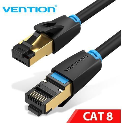 Vention Cat8 Ethernet Cable RJ 45 Network Cable FTP Lan Cable Cat 7 RJ45 Patch Cord 2m/3m/0.5m for Router Laptop Cable Ethernet