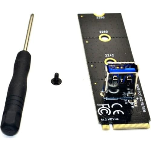 M.2 NGFF To PCI-E X16 Adapter USB 3.0 NGFF Pcie Riser Card Extension Cable For Windows XP/7/8/10 Dedicated For Btc Mining