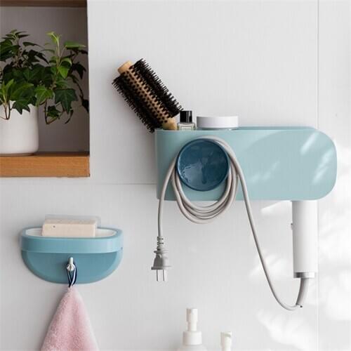 Hair Dryer Rack Free Punching Toilet Bathroom Rack Wall Hanging Hair Dryer Rack Toilet Storage Air Duct Rack