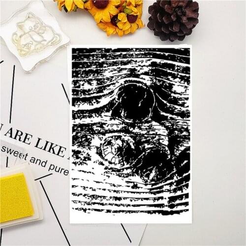 11*16CM Wood Grain Transparent Clear Stamps / Silicone Seals Roller Stamp For DIY Scrapbooking Photo Album/Card Making