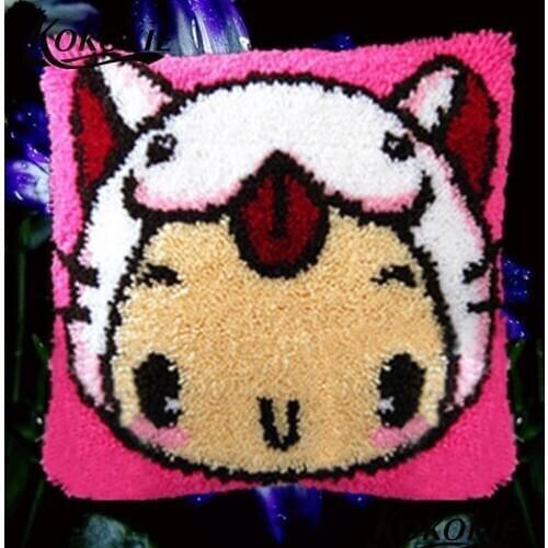 Handmade Patchwork Pillowcase 3d latch hook diy rug cartoon printed pillow counted cross stitch kits for embroidery carpet