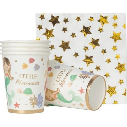 Mermaid Birthday Party Supplies Decorations Kit Favors Disposable Party Ware For Kids Happy Birthday Party Baby Shower