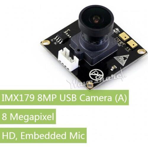 IMX179 8MP USB Camera, Ultra High Definition, Embedded Mic, Driver-Free