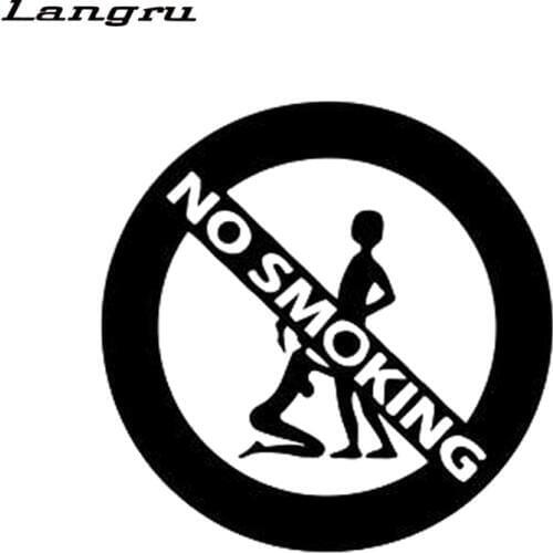 Langru Girl And Boy No Smoking Fashion Car-Styling Stickers Vinyl Stickers Fashion Decor Decals Jdm