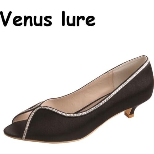 23 Colors Size 11 Womens Shoes Wedding Small Heels Black Peep Toe Pumps
