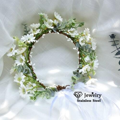 CC Flower Headband Hairbands Wedding Hair Accessories for Women Headbands Romantic Party Beach Headdress 100% Handmade Gift DD08