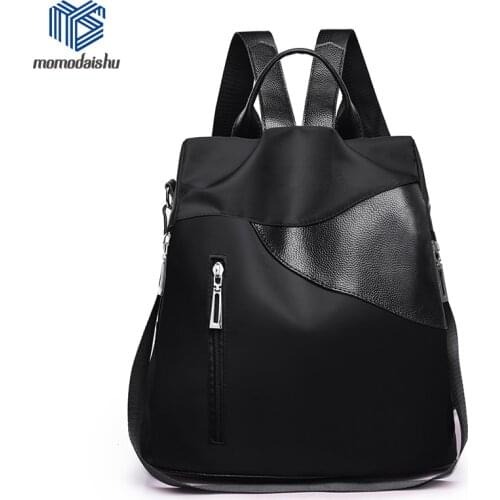 Women Anti-theft Backpack Waterproof Fabric Female Shoulder Large Capacity Simple Style Casual Travel Multifunction Sac A Dos