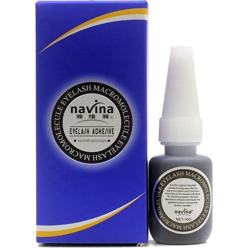 1PC Navina Good Quality Professional Makeup Eyelash Glue for False Eye Lashes Extension Beauty Kit Black Glue with Blue Box