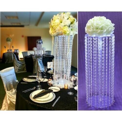 10 pcs/lot 50cm(H) acrylic crystal wedding Table centerpiece flower stand wedding event decoration