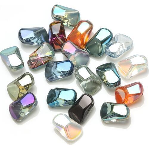 20pcs Transparent Irregular Glass Loose Beads 10x16mm Natural Stone For DIY Making Bracelet Jewelry Necklace Beaded Jewelry