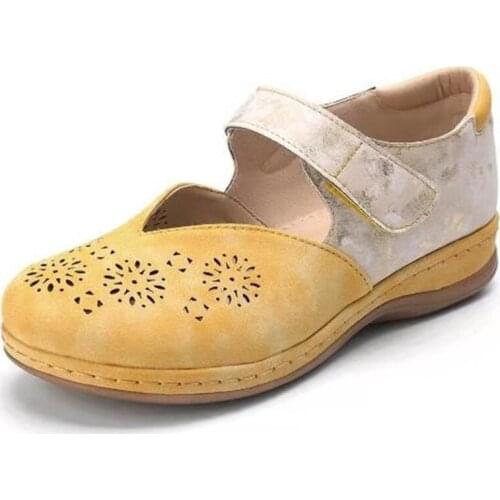 2021 Women Hook Loops Sandals Female Hollow Out Breathable Wedges Ladies Comfort Summer Beach Shoes Womens Plus Size Footwear