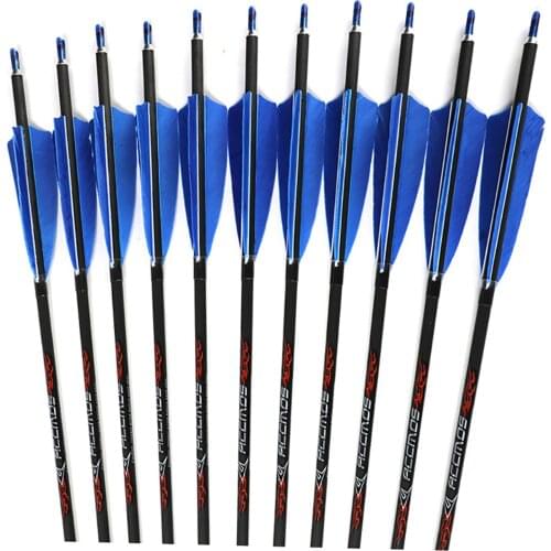 6/12pcs ID4.2mm 32" Archery 100% Pure Carbon Arrows Sp300-1800 4inch Turkey Feather Compound Traditional Bow Shooting