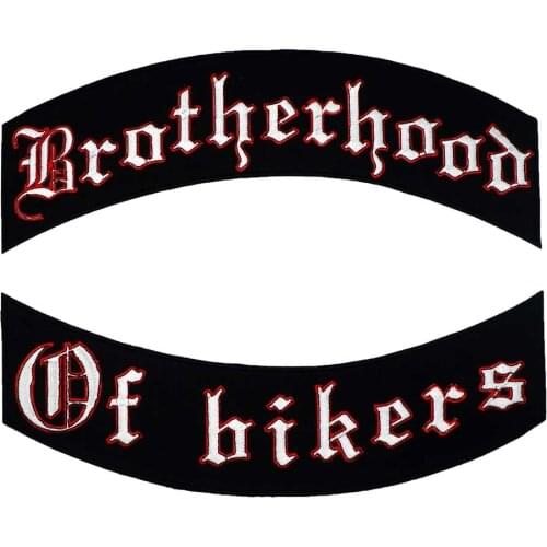 Brotherhood of biker rocker Embroidered Applique Sewing Label punk biker Patches Clothes Stickers Apparel Accessories Badge