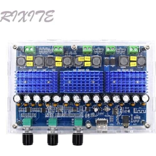 TPA3116D2 Bluetooth 5.0 Digital power amplifier board 4 Channel 50Wx2+100Wx2 Stereo Dual Bass Subwoofer AMP home theater XH-A310