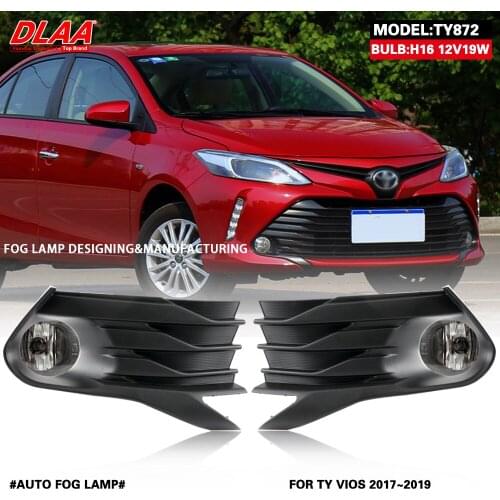 DLAA For Vios 2017 2018 2019 Front Fog Lights Car Styling Spot Light Fog Lamps With Switch - 1 Pair