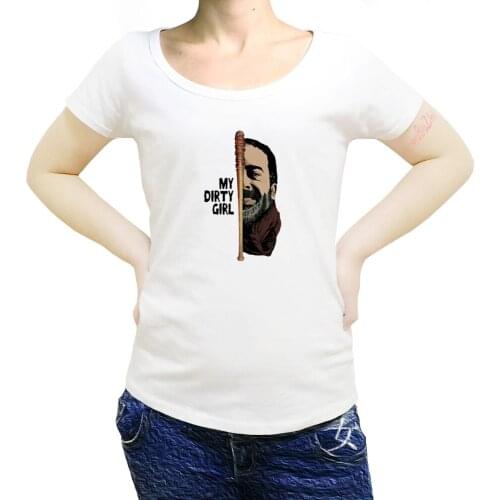 The Walking Dead T Shirt Look At My Dirty Girl T-Shirt girl Cotton Tee Shirt Casual Fun Print Short Sleeve XXX Tshirt sbz8041