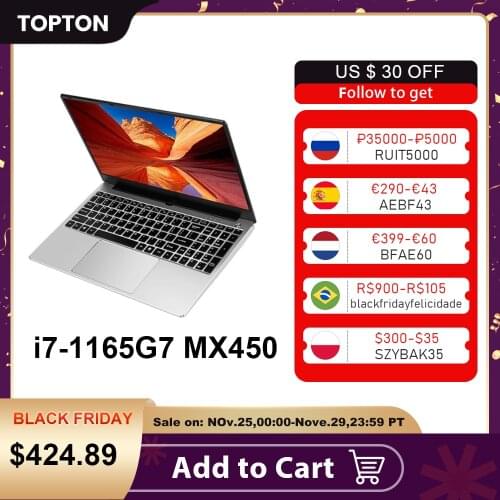 Topton 15.6 inch Ultra Slim Laptop i7 10510U i5 10210U Pentium 4405U Win10 Metal Notebook Computer PC AC WiFi BT 4*USB