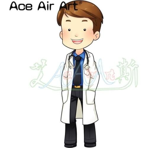 Customized giant inflatable doctor wear white coat inflatable cartoon model for hospital advertising
