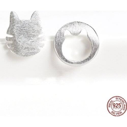 LKO 925 Sterling Silver Earrings Gifts For Women Fashion Cat Mirror Woman Fashion Exquisite Jewelry New Hot Sale Ear